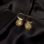Golden Pearl Spiral Earrings