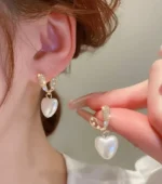 Bling Bunny-Eared Heart Earrings - Image 3